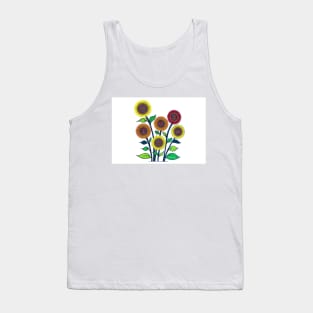 Sunflower Spirals: a handmade spirograph collage print Tank Top